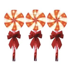 GE StayBright Random Sparkle 96 LED Lollipop Pathway Set Warm White 3 Count‎